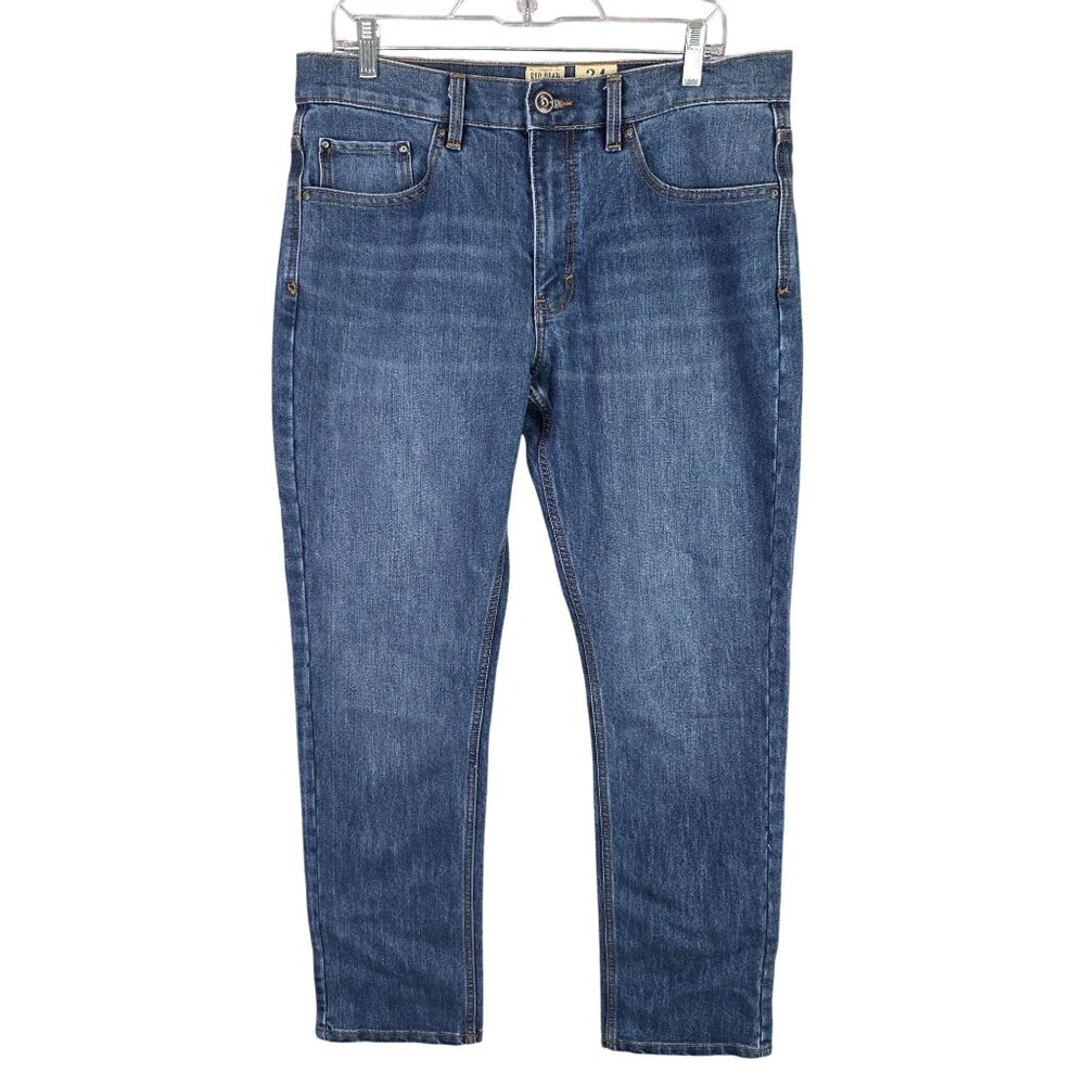 Mens Red Head Brand Regular Fit Blue Denim Jeans Cotton Blend Stretch Size 34x32